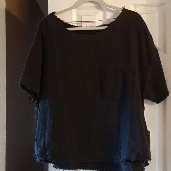 Free People BNWT Palo Alto top, blk sz L - Picture 7 of 11